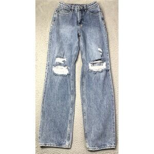 Ksubi Jeans Womens Size 25 High Rise Distressed Medium Wash !00% Cotton Denim